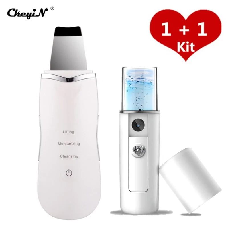 Ultrasonic Skin Scrubber + Nano Steamer for Rejuvenation